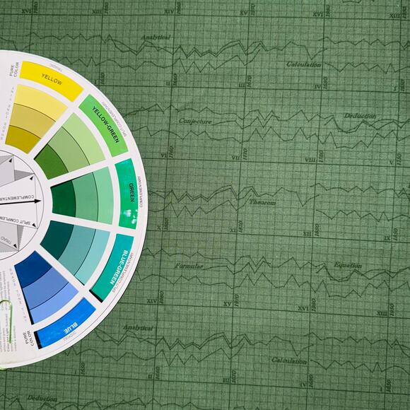 Color Theory Graph in Dark Green by Andover Fabrics - 1/2 Yard - Dark Plots - Picture 2 of 6